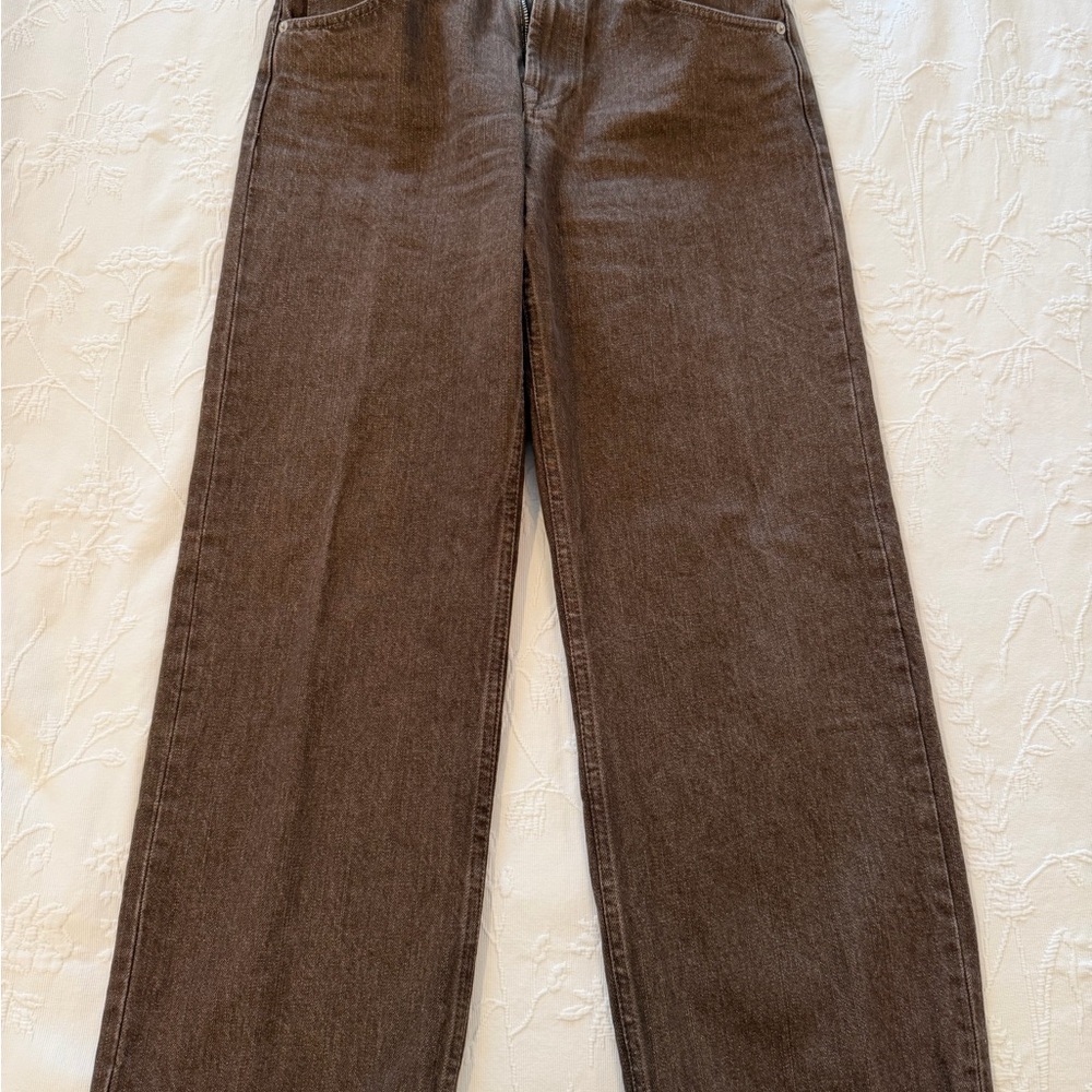 Massimo Dutti Women's Straight-Leg Jeans in Dark Brown